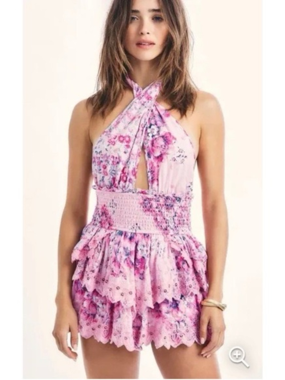 Love Shack Fancy Halter Pink Mini Dress
